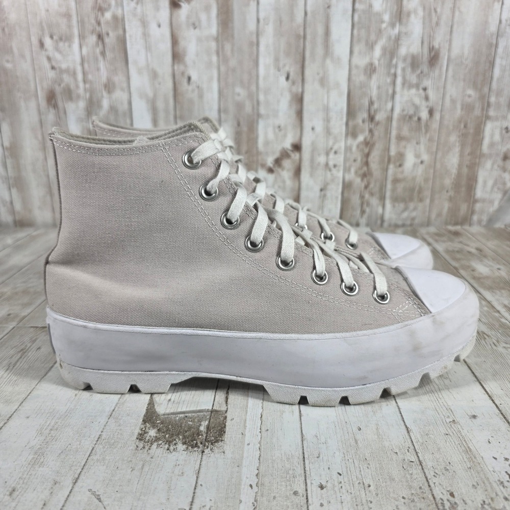 Converse Chuck Taylor All Star Lugged 2.0 High Top Beige Canvas Sneakers 10.5W
